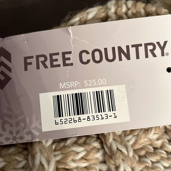 Women's Free Country Tan Knit hat/beanie. NWT - Picture 4 of 4